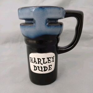 "Harley Dude" Tall Stoneware Mug with Removable Lid